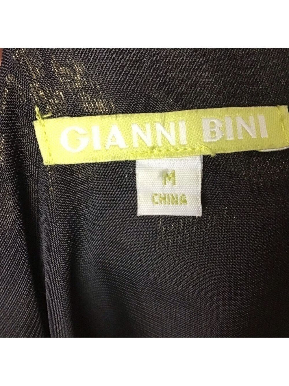 𝅺gianni Bini Silk Blend  Gold & Black Dress - Picture 6 of 7